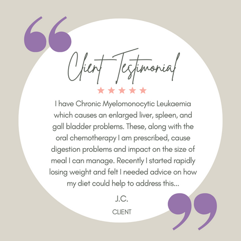The Cancer Dietitian client testimonial