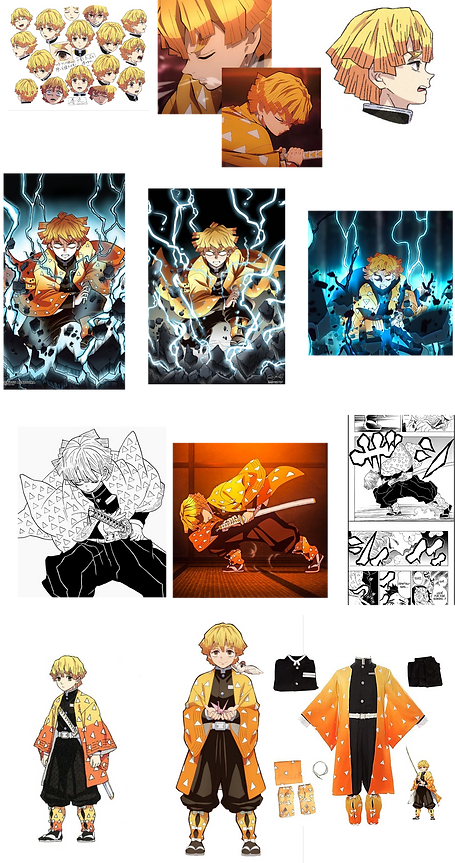 Zenitsu illustration mood board