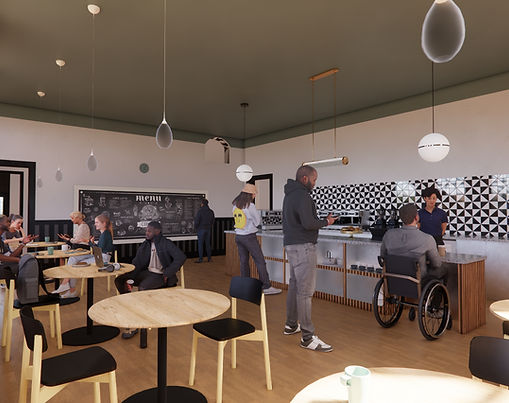 Architect's rendering of our future café
