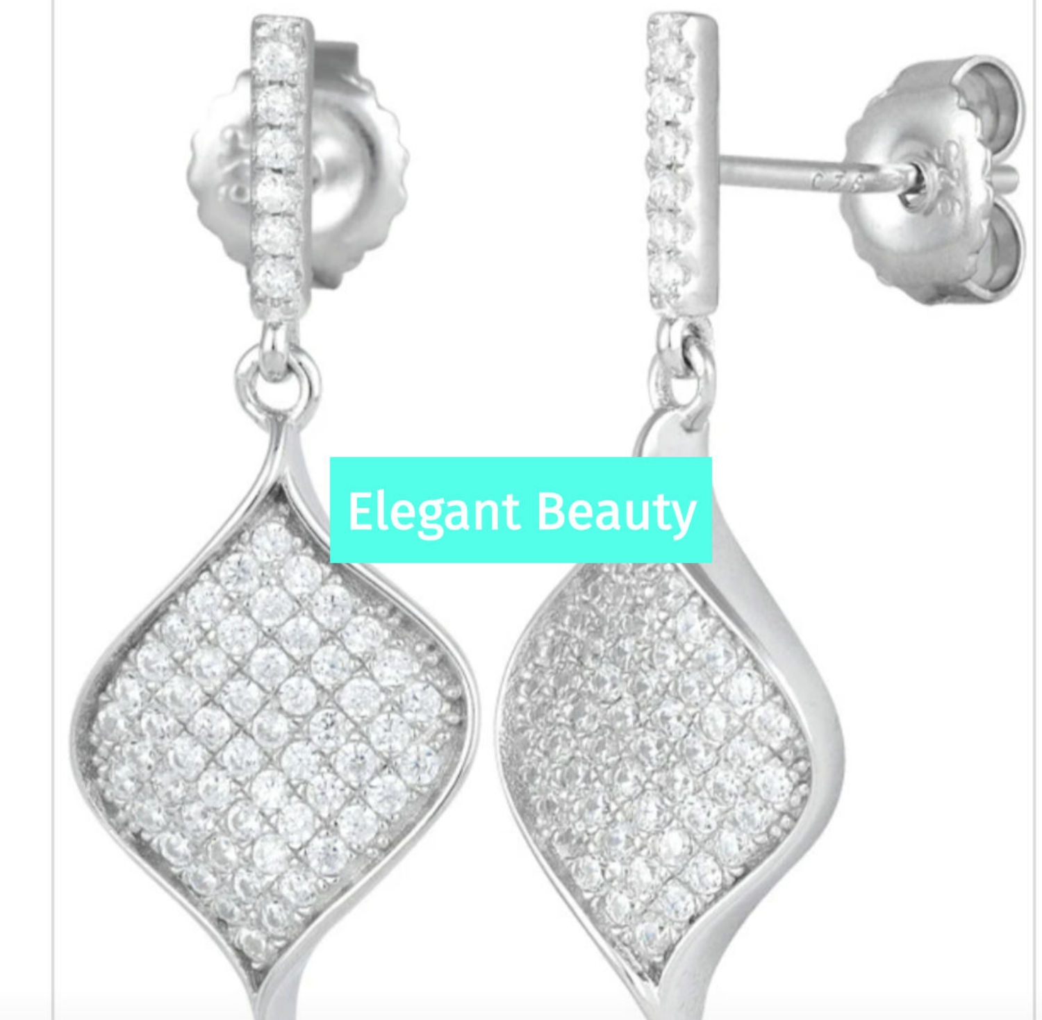 Sterling silver elegant earrings kissed with czs