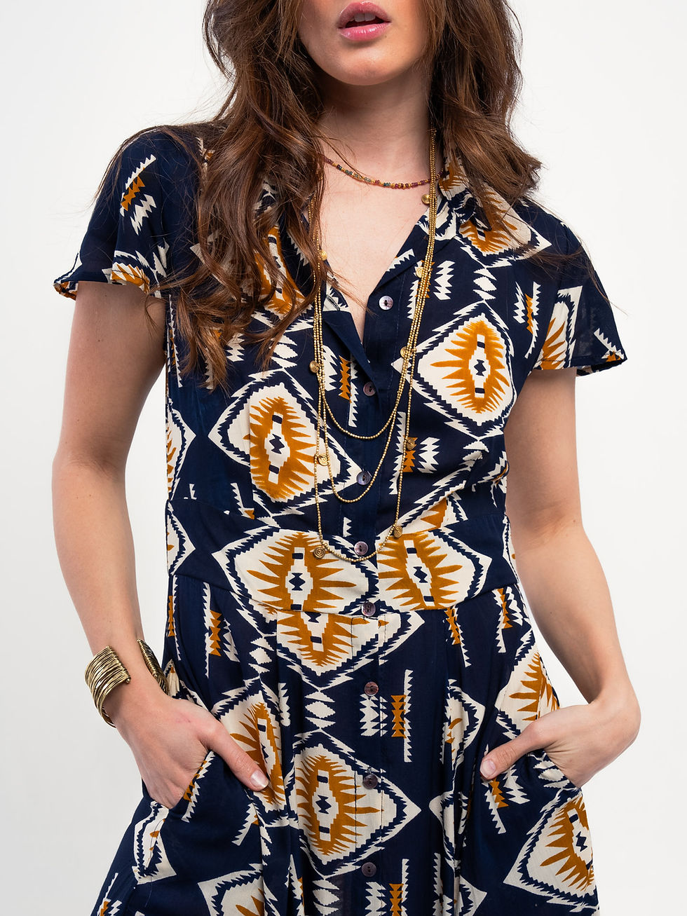 Miniatura: DWALI LONG DRESS IN BLUES