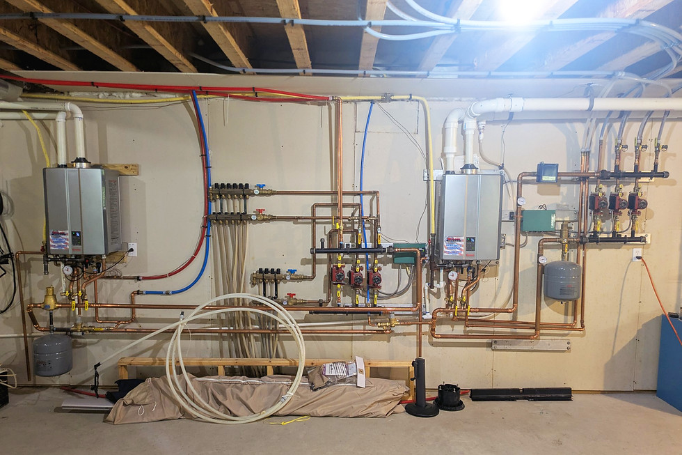 Existing mechanical room before geothermal retrofit West Coxsackie Hudson Valley home