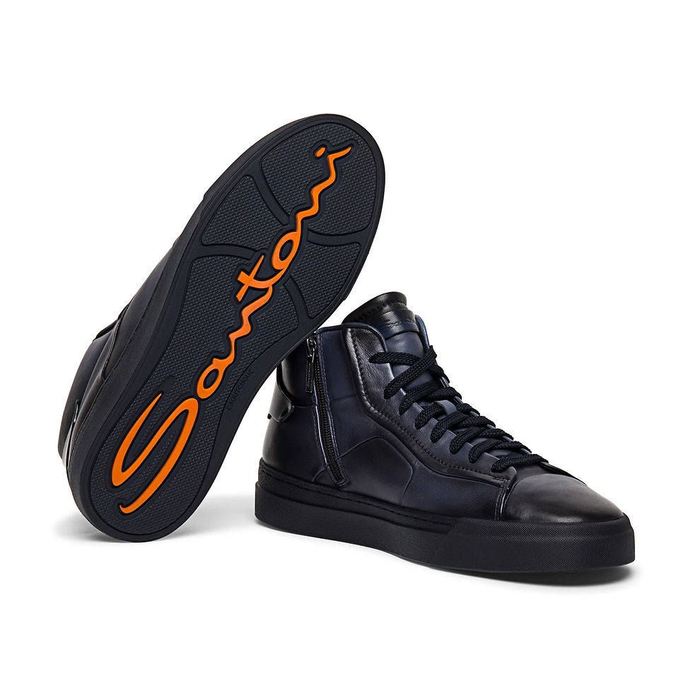 Miniature : BASKET SANTONI CUIR BLEU U60 - MGBT21556