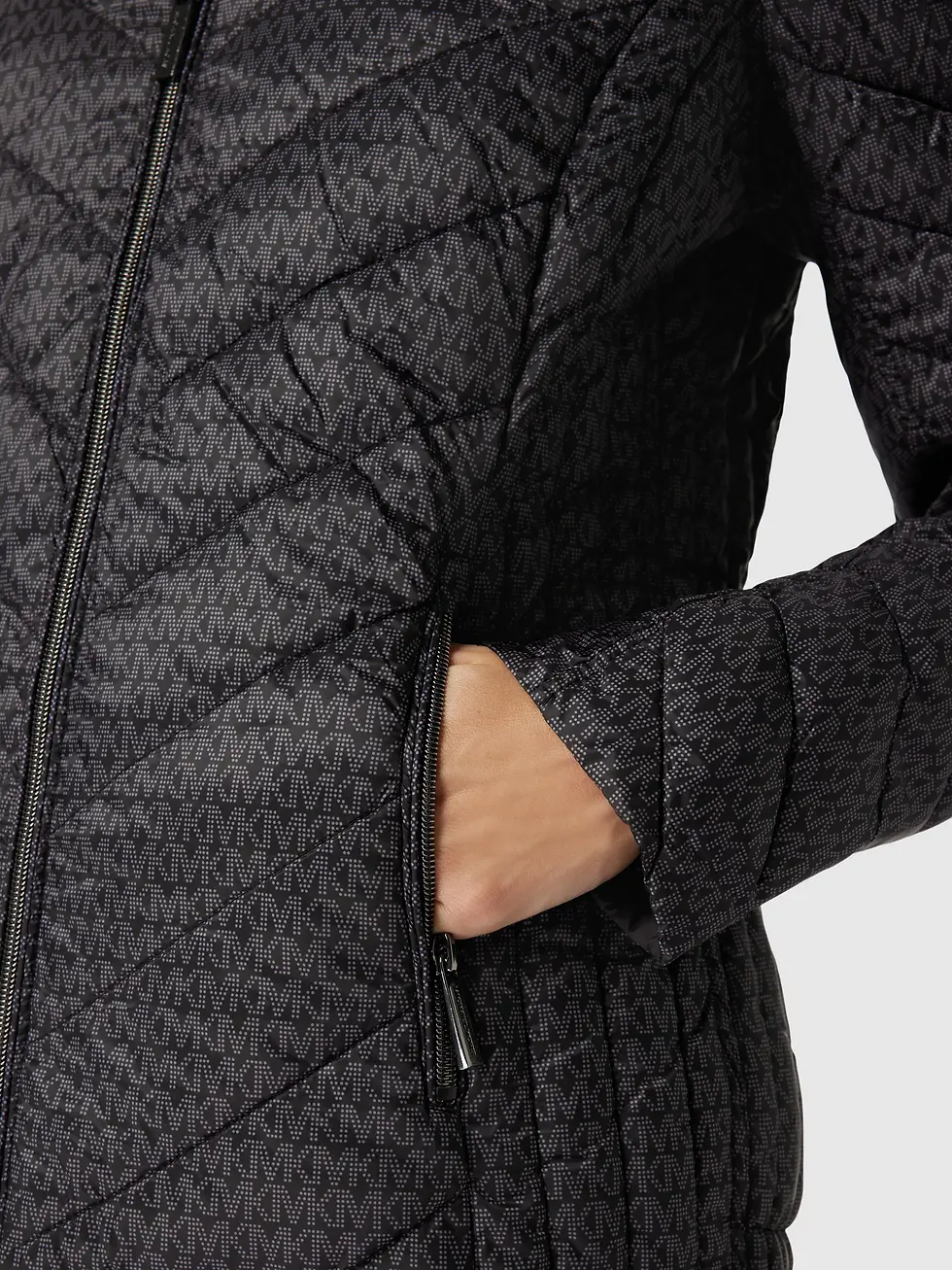 Thumbnail: Wendejacke mit Allover-Print in schwarz