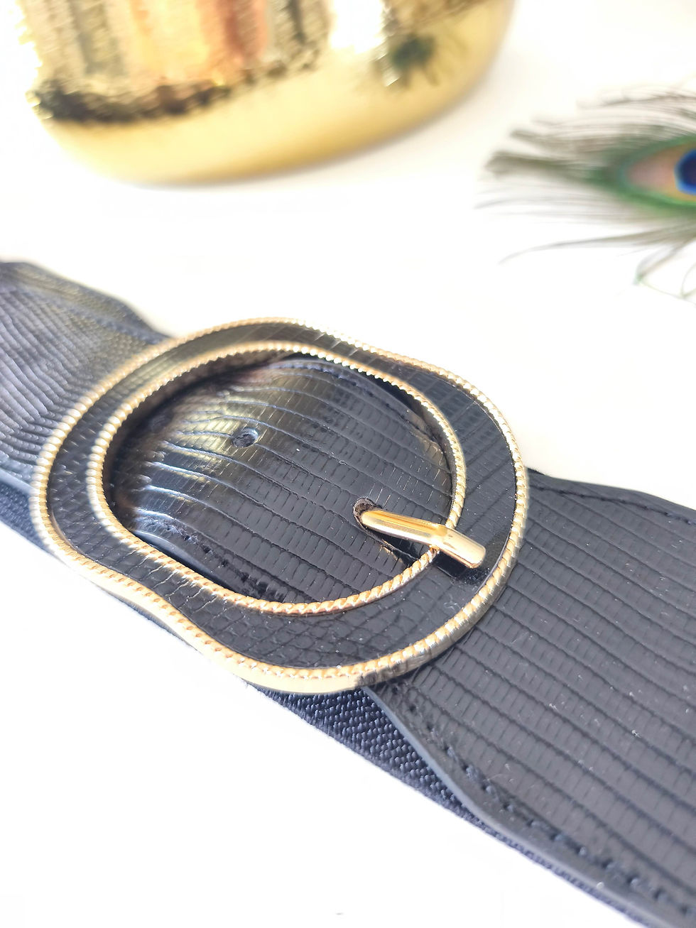 Ceinture noire élastique pour femmes