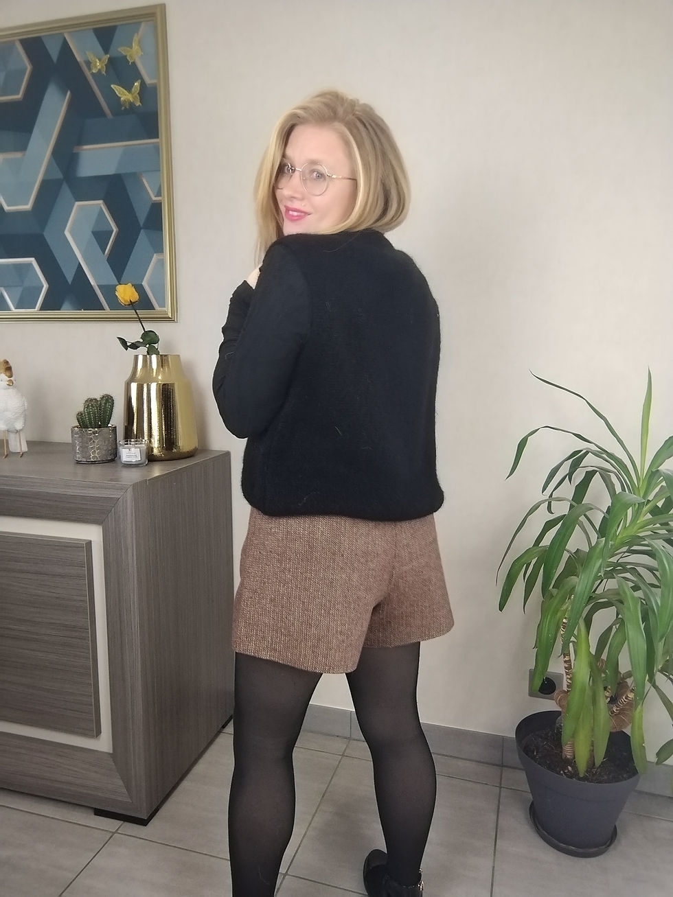 Miniature : Short en tweed "PRALINE"