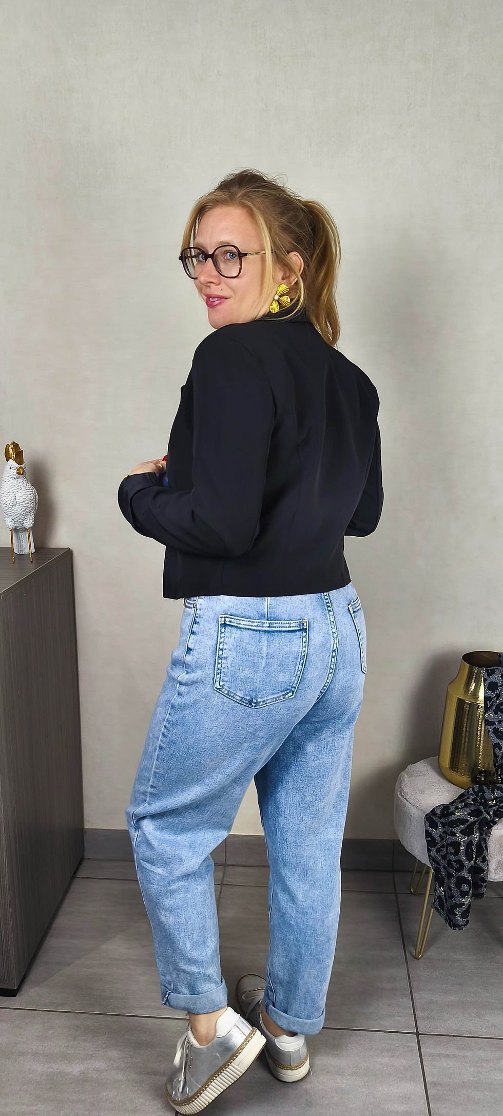 Miniature : Blazer court, noir pour femme