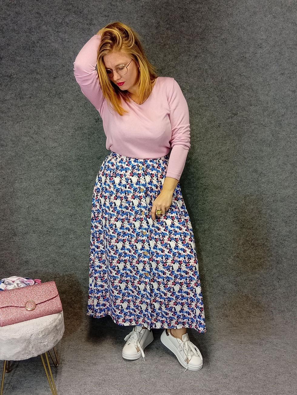 Miniature : Jupe fleurie tendance petite et grande taille