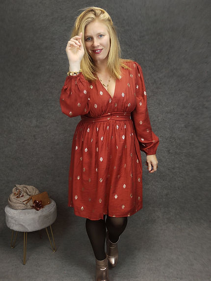 Robe élégante terraccota grande taille