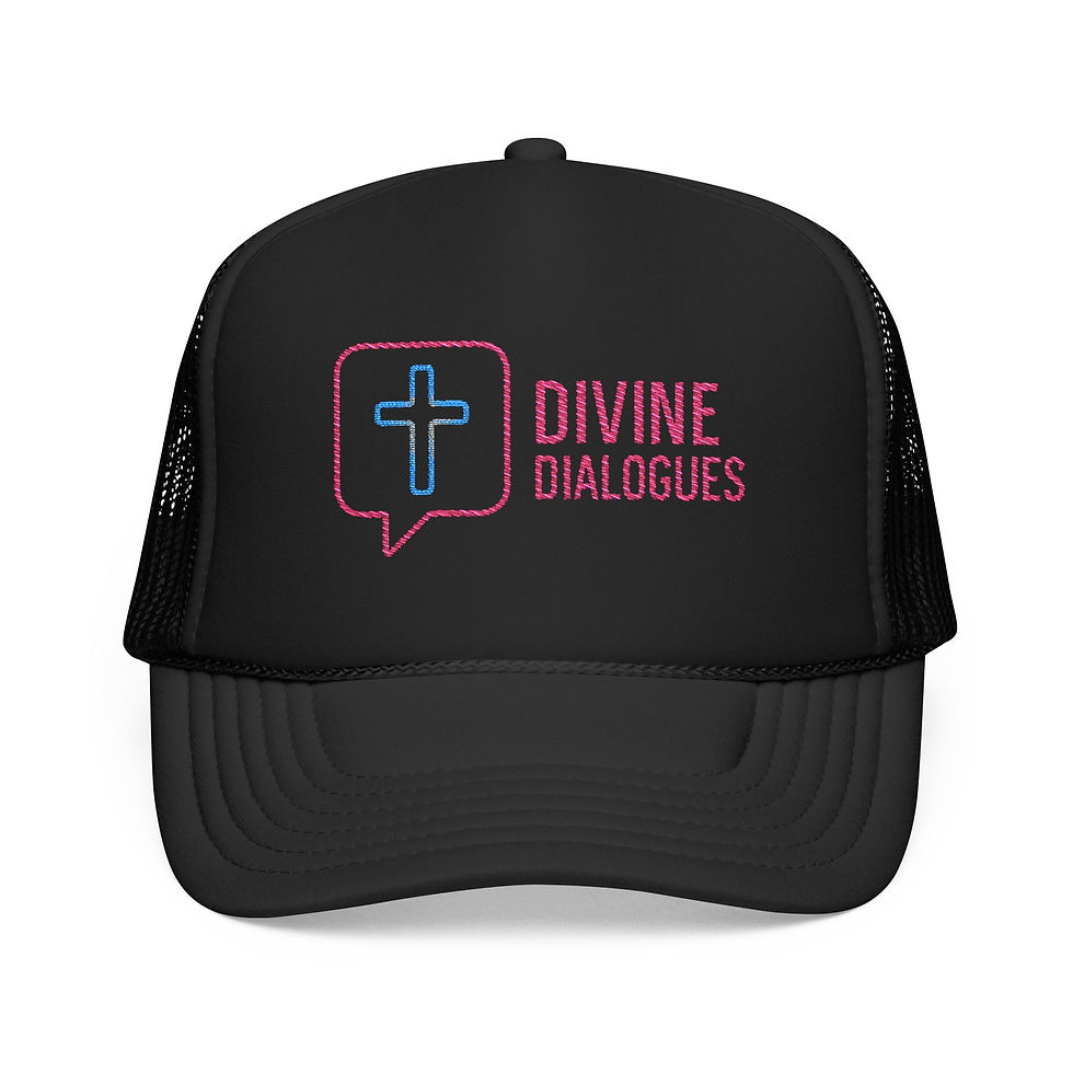 Thumbnail: Embroidered Faith Foam Trucker Hat, Divine Dialogues Hat
