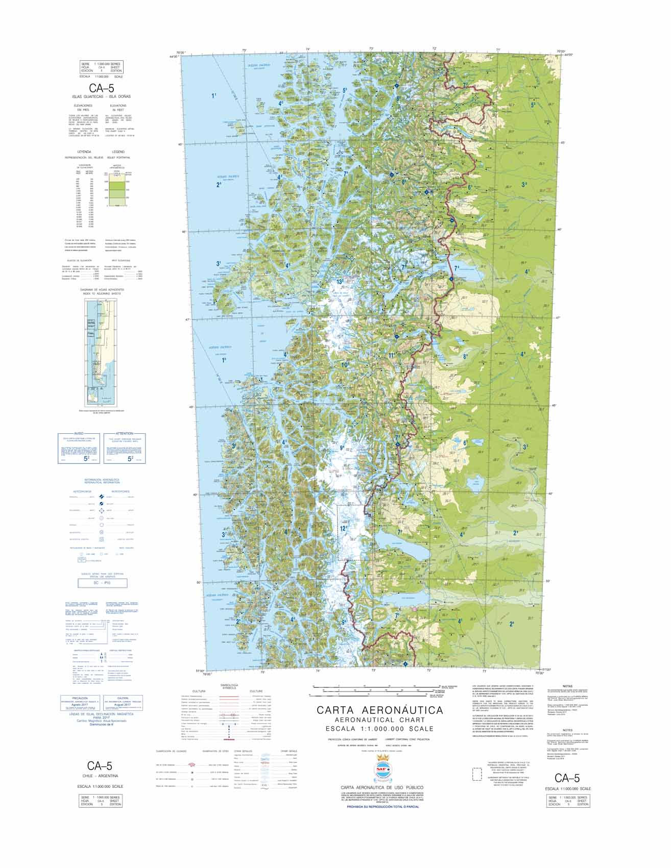 Carta CA-5 Islas Guaitecas - Isla Doña 1:1.000.000