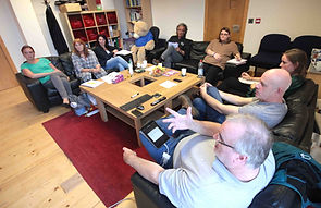 Studio 3 team in office - Andrew McDonnell bottom right, beside Paul Phillips