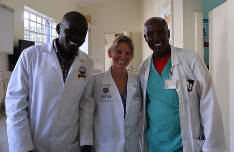 Dr. Chase Miller with other doctors at Tenwek Hospital in Kenya