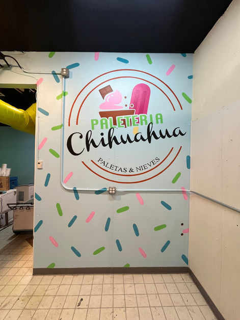 ice cream shop, Denver ice cream shop, Denver mural, logo painting