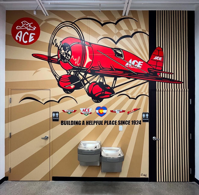 Ace Hardware, Loveland Colorado, Denver muralist, Colorado artist, Ace Hardware mural