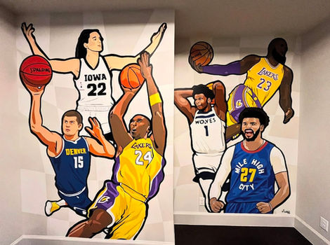home gym, home gym mural, Denver muralist, Colorado muralist