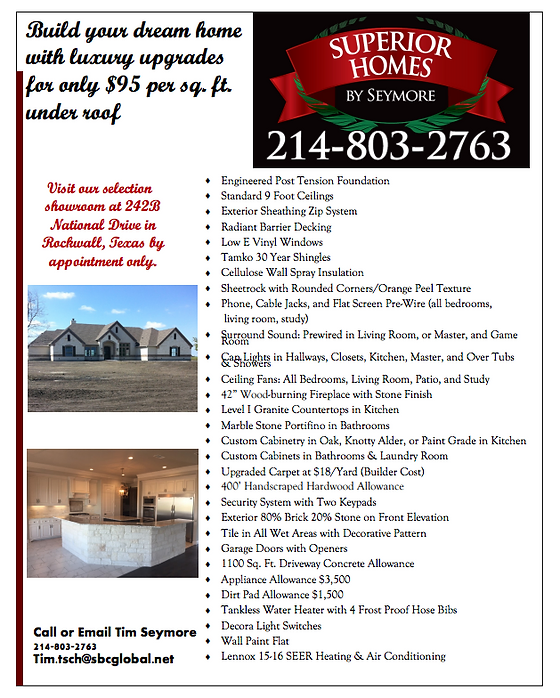 Superior Homes By Seymore Seymore Custom Homes