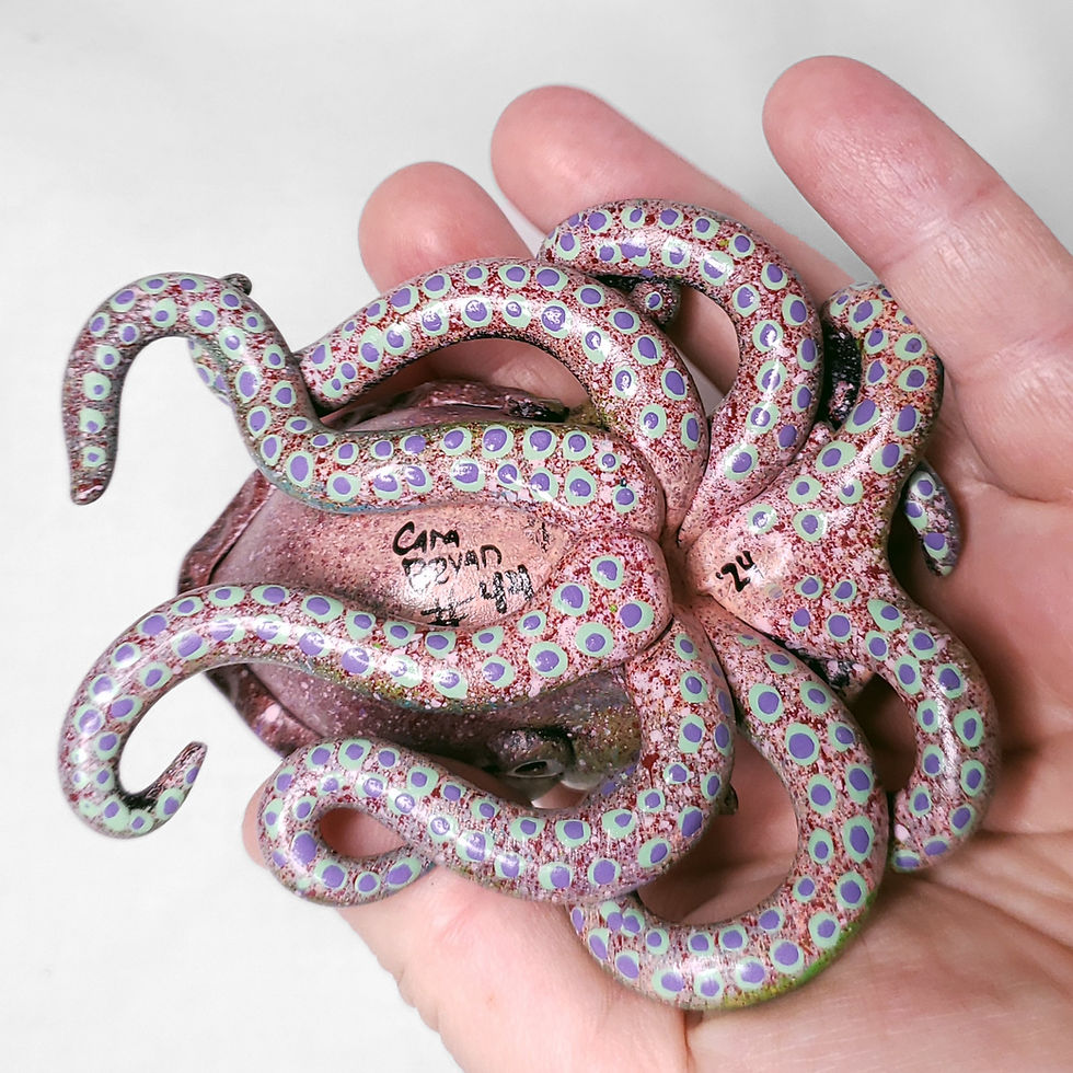 Thumbnail: Gourd Octopus Art Sculpture #44- Deep Rainbow