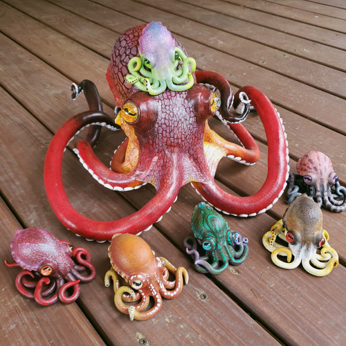 Gourd Octopus Art Sculpture #38 - Verdant Crimson | Cara Bevan