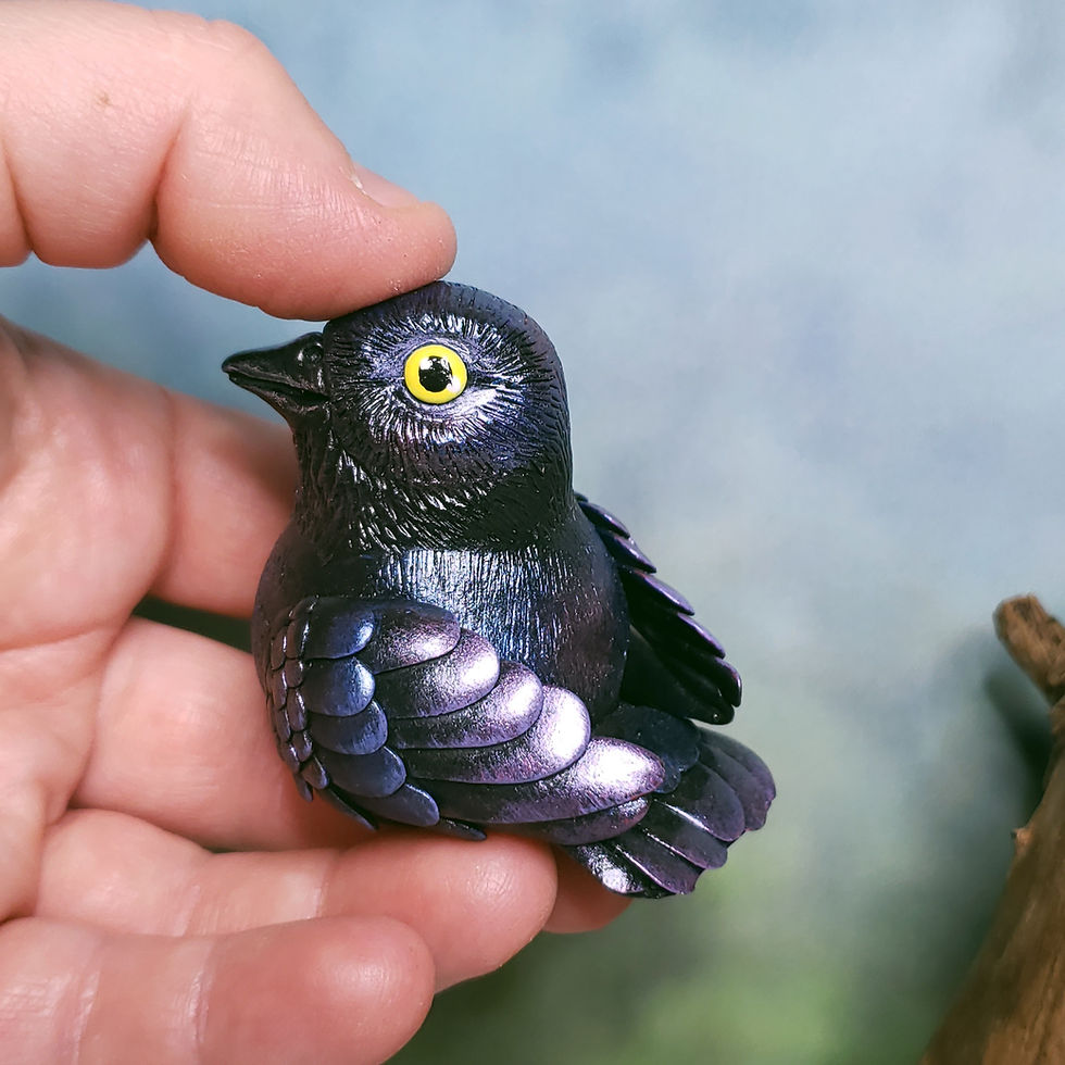 Thumbnail: Mini Gourd Songbird #94 - Purple grackle