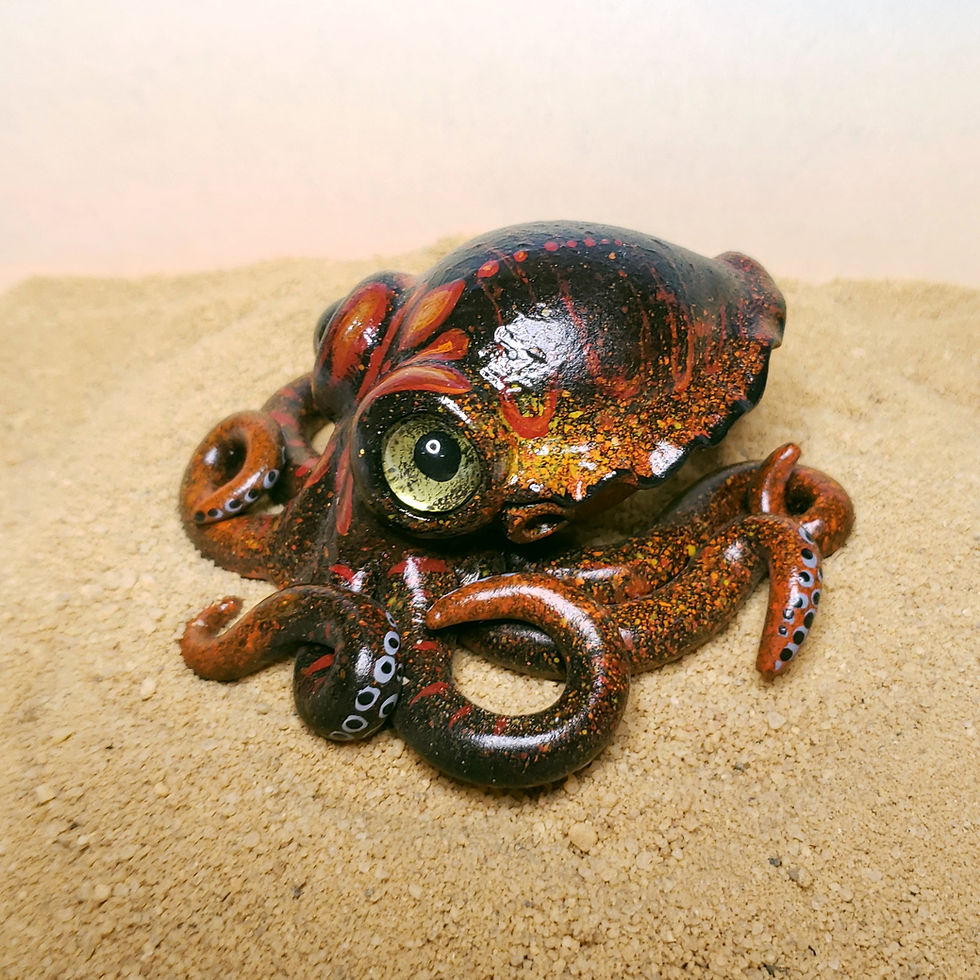 Thumbnail: Gourd Octopus Art Sculpture #52 -Magma black