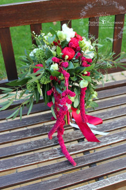 Букет цвета марсала.