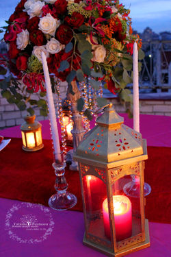 Украшение стола для двоих.