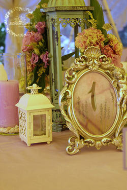 Номерки на столы с лавандой.