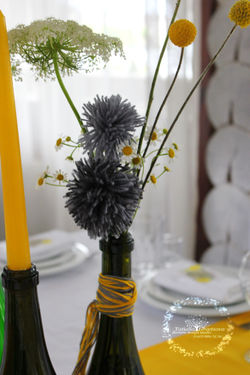 Декор из ниток на свадьбу.