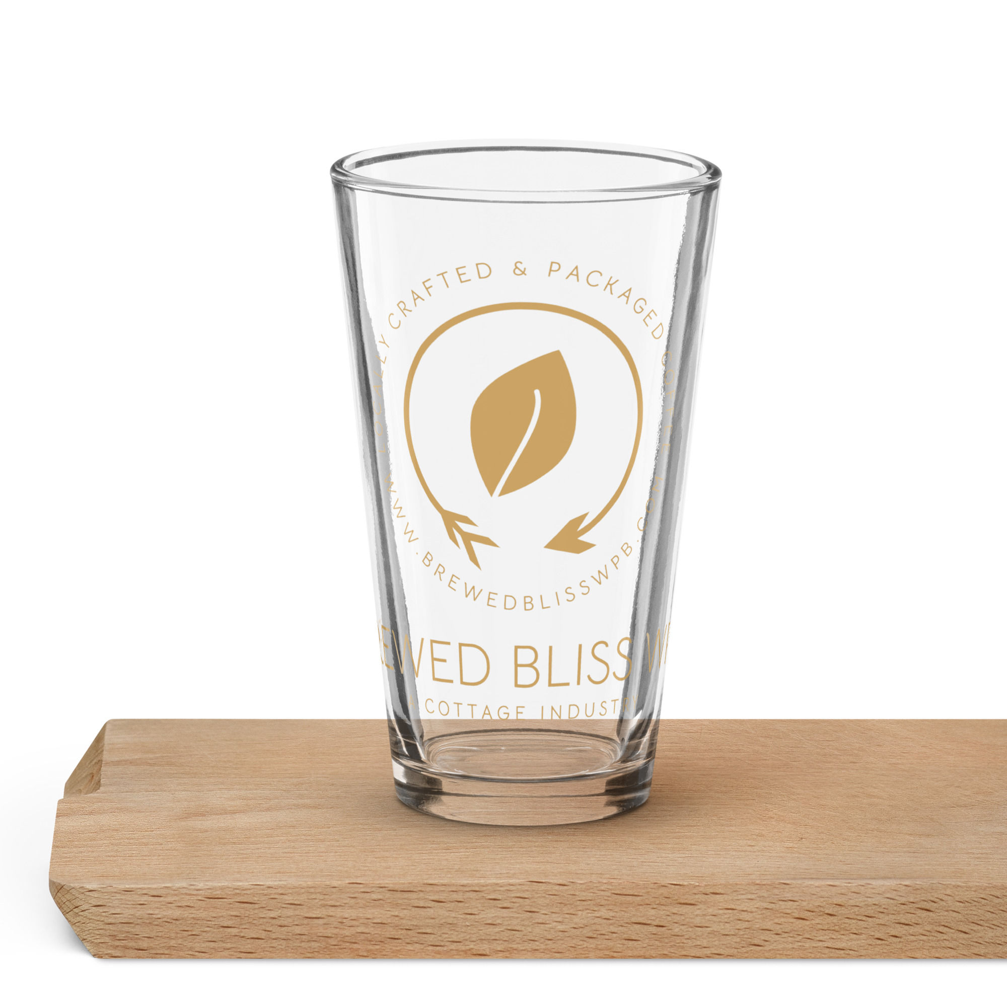 Pint Glass with Brewed Bliss WPB Logo
