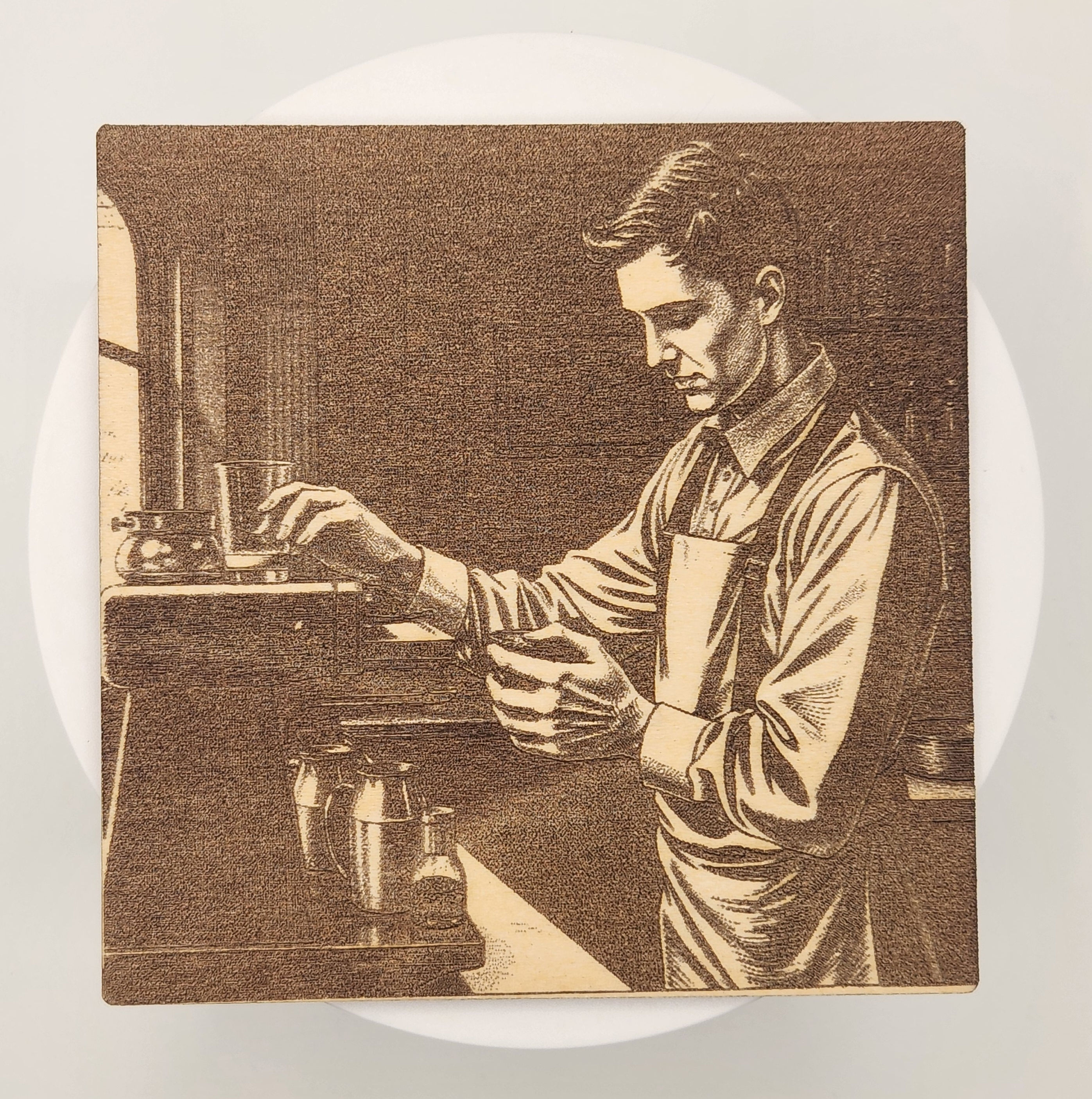 Customized Laser Etched Coasters - Coffee Theme #1