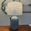 Thumbnail: Reactive Glaze Table Lamp with Linen Shade