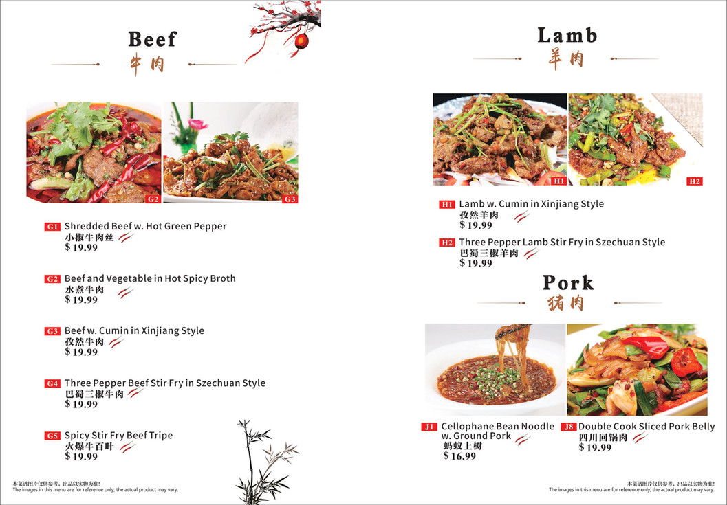 Menu Riceblossom Authentic Chinese Cuisine Charlotte NC