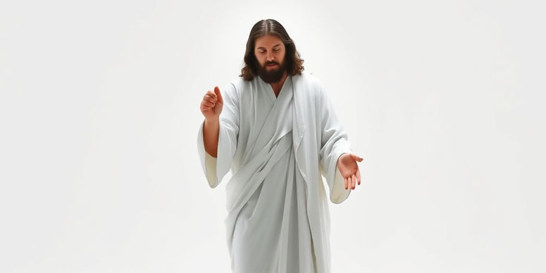 jesus the healer, the background is white . Only jesus standing to heal.jpg