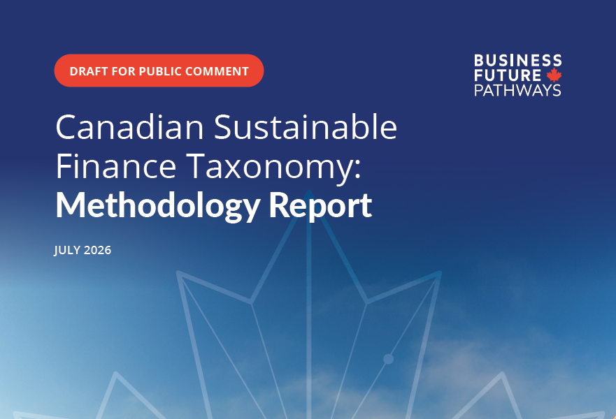 The Canadian Sustainable Finance Taxonomy public consultation page on businessfuturepathways.ca