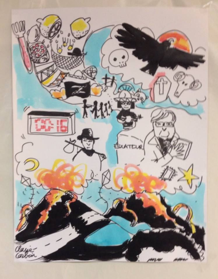 Dessin réalisé pendant la lecture par Claire Corbin