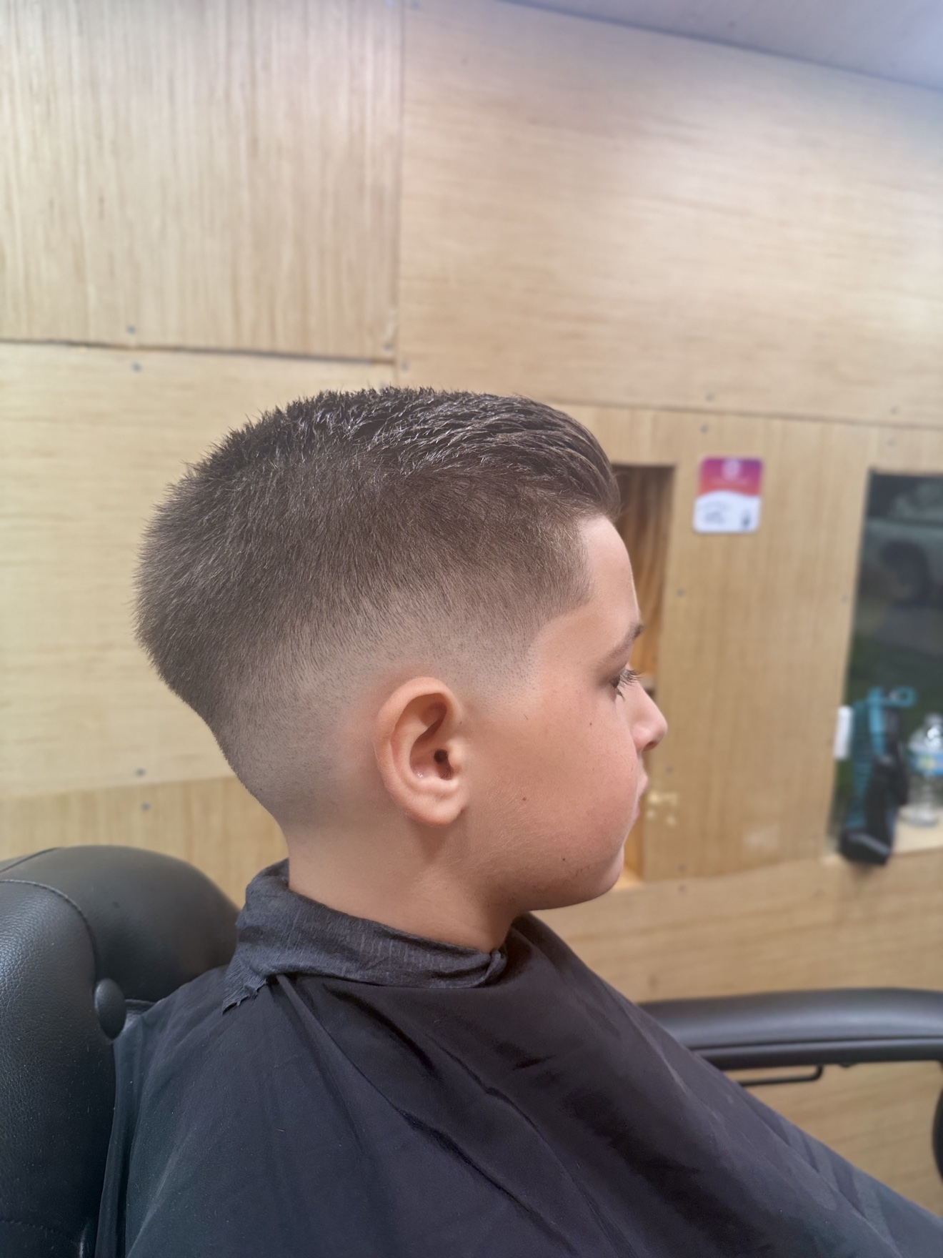 Kids fade, side profile