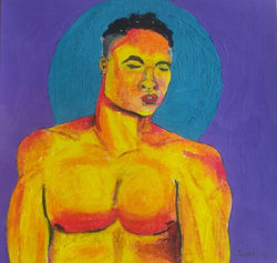 Sem título, 2020, pintura (PVA, óleo e giz pastel sobre couchê) 50x40 cm