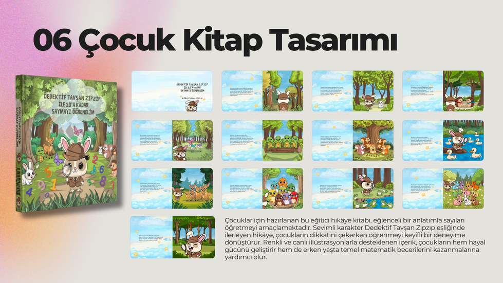 "Dedektif Tavşan Zıpzıp ile 10'a Kadar Saymayı Öğrenelim" Çocuk Kitap Çalışması