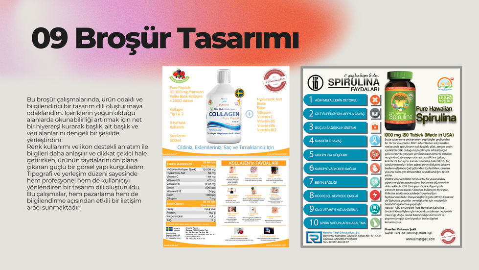 Gıda Takviyeleri Tanıtım Broşür Tasarımı