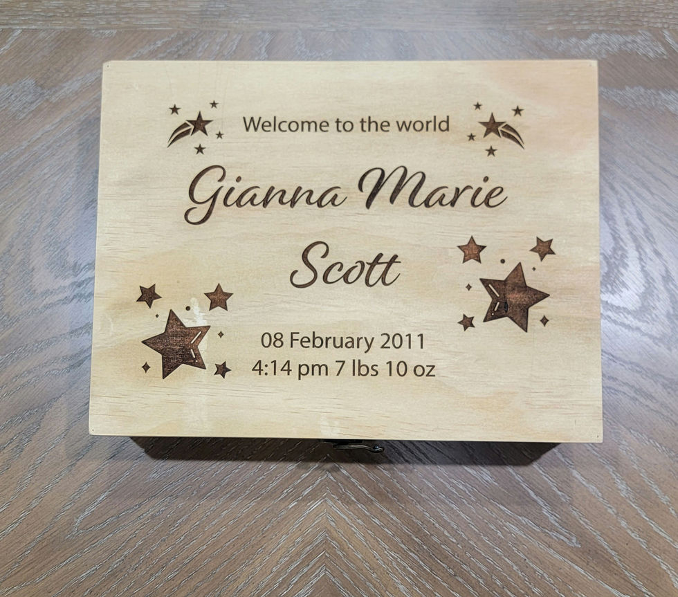 Thumbnail: Engraved Baby Keepsake Box