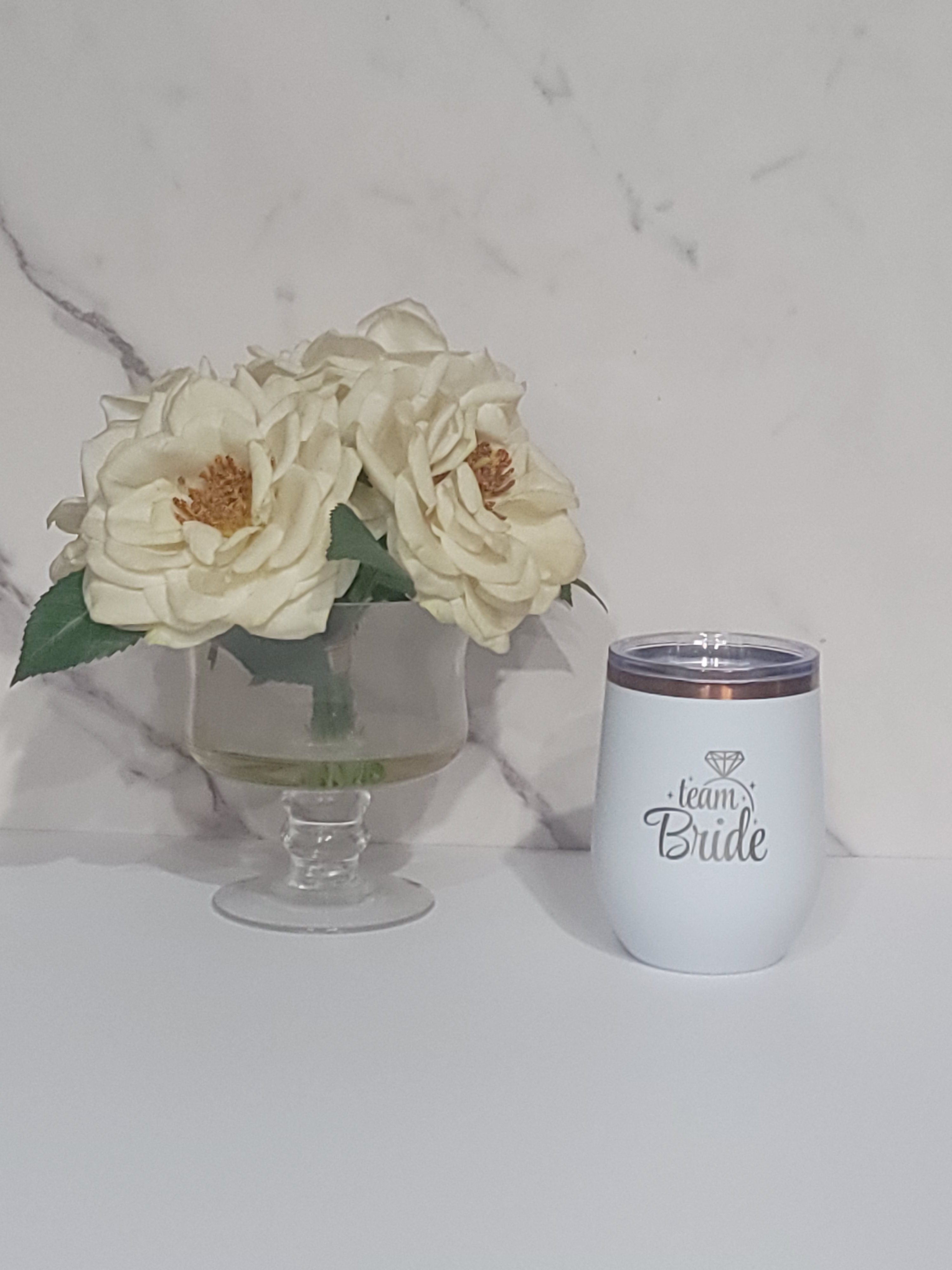 Engraved Wedding 12 oz. Polar Camel Stemless Wine Tumbler