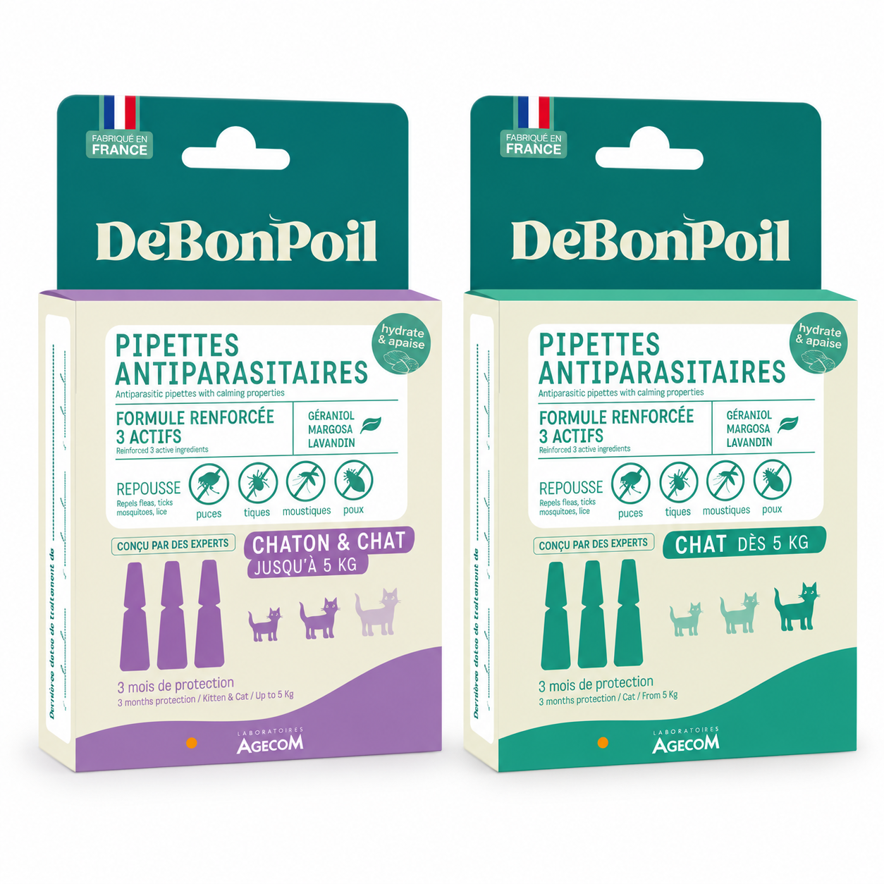 De Bon Poil - pipettes antiparasitaires Chats