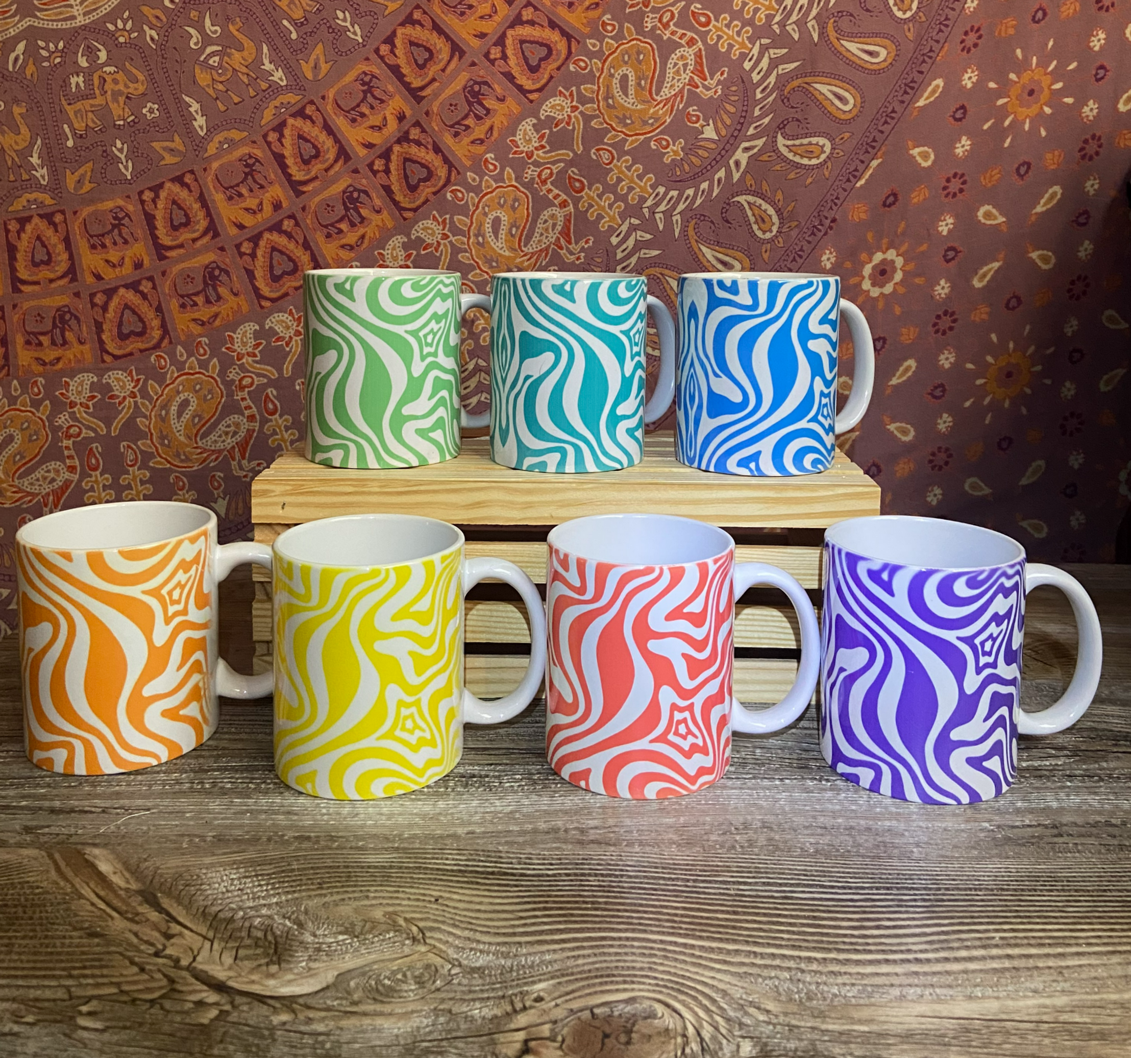 Colorful Swirl Mugs