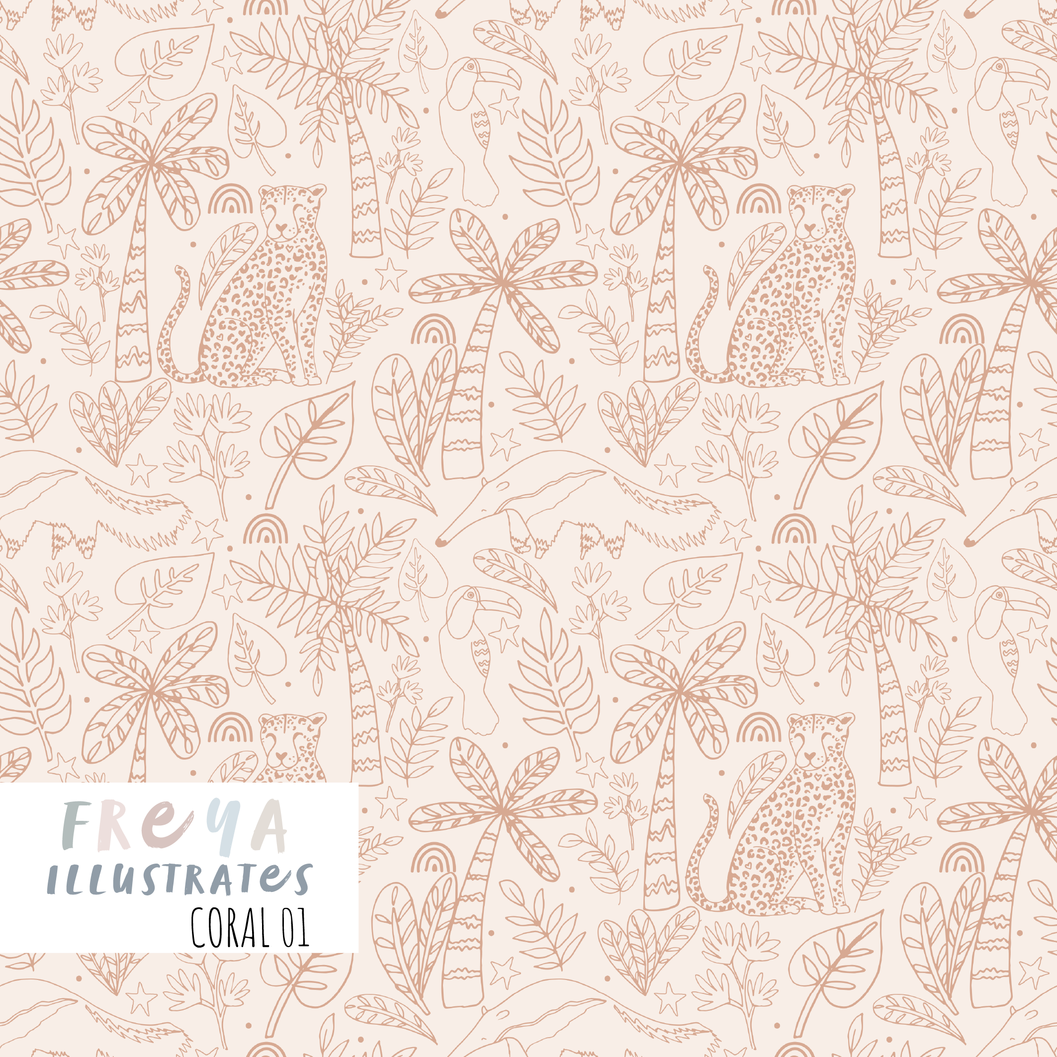 Jungle Outline - Coral 01