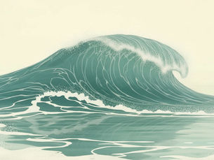 A large wave rising then settling on calm water — anger that surges and subsides