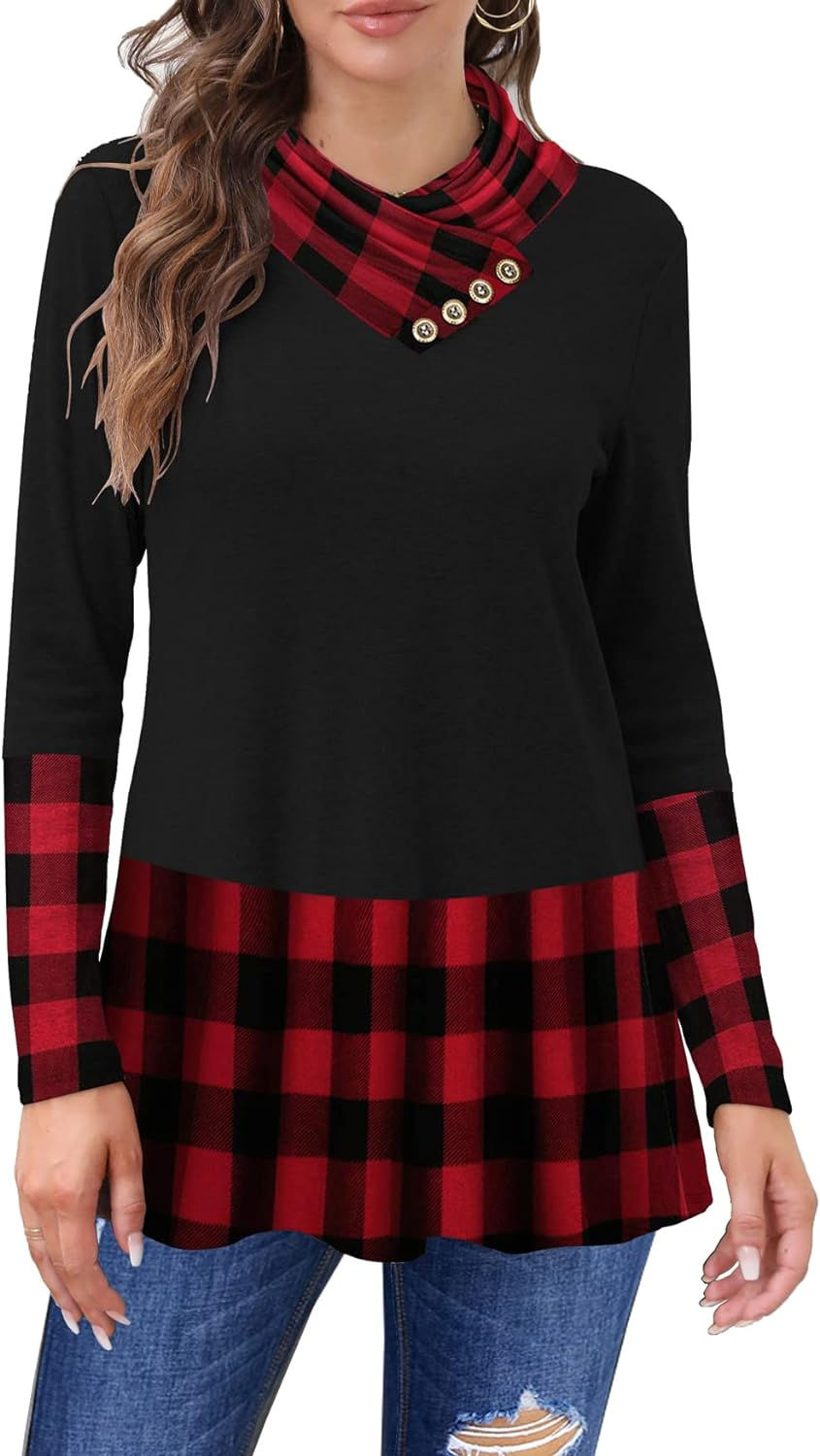 Thumbnail: Fall Tops Cowl Neck Long Sleeve Tunic