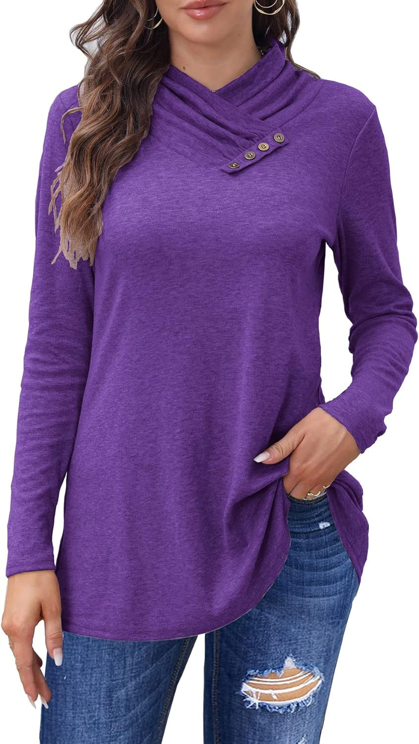 Thumbnail: Fall Tops Cowl Neck Long Sleeve Tunic