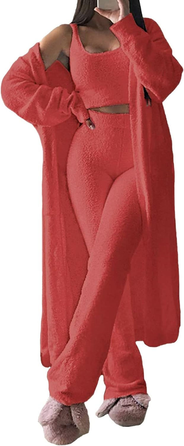 Thumbnail: Women's Fuzzy 3 Piece Sweatsuit 