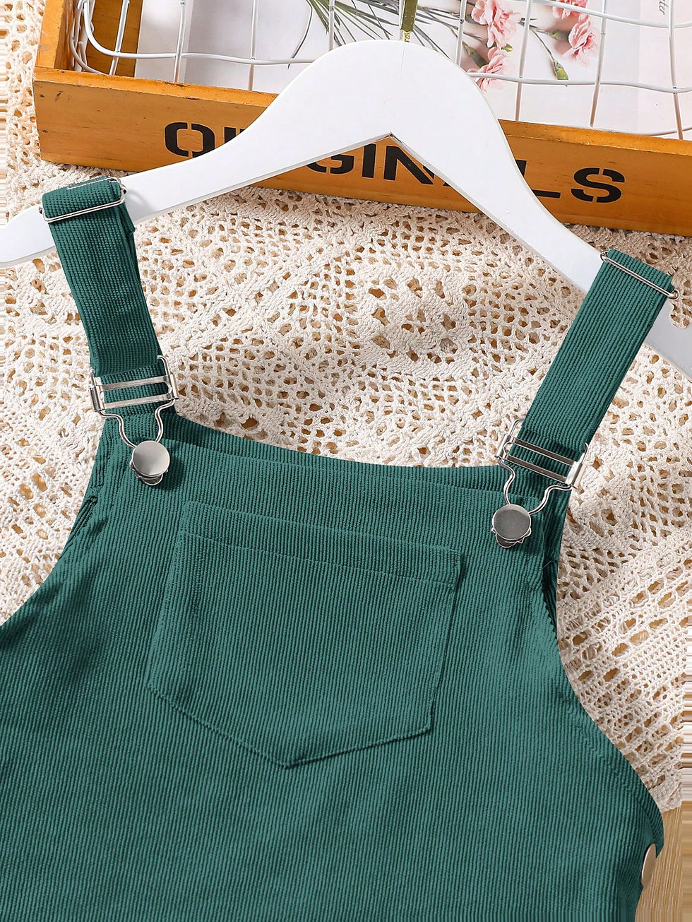 Thumbnail: Tween Girl 1pc Patched Pocket Overall Dress
